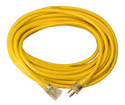 CORD 14/3 50FT YELLOW W/LIGHTED PLUGS