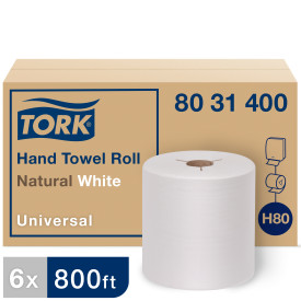 TOWELS ROLL TORK WHITE 8IN X 
800&#39; STARCUT 6/CS