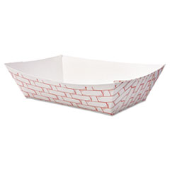 TRAY FOOD BASKET 2LB CAP RED/WHITE 1000/CS
