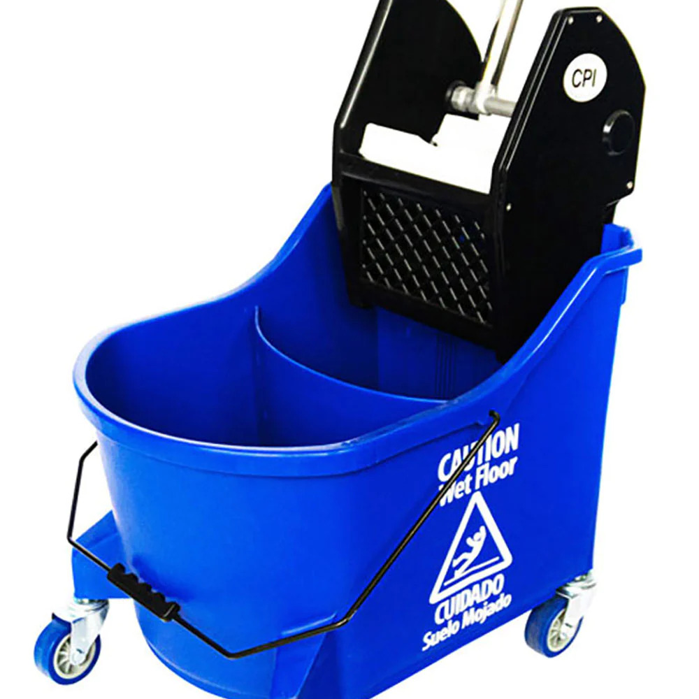 MOP BUCKET AND WRINGER CPI DP  DIVIDED BUCKET BLUE 3&quot; HEAVY 